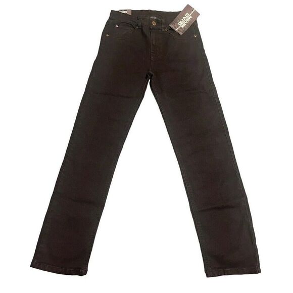 Quad Seven Jeans Boys 8 Black Stretch Skinny Straight Denim Pants 24x24 NEW - Picture 1 of 13